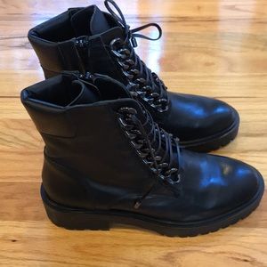 Zara combat leather ankle boots